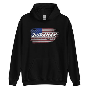 Duramax American Flag Hoodie in Black From Aggressive Thread
